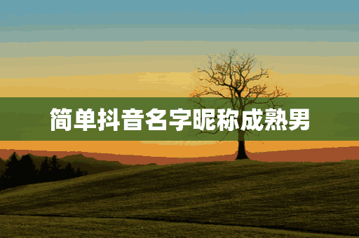 简单抖音名字昵称成熟男(简单抖音名字昵称成熟男生)